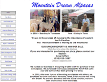 Tablet Screenshot of mountaindreamalpacas.com